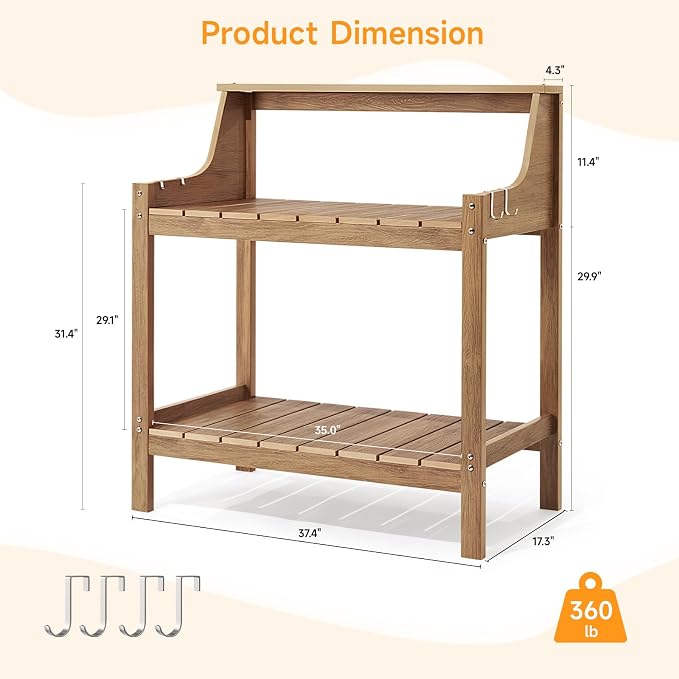 ONBRILL Potting Bench Table, HDPS Potting Bench - Image 2