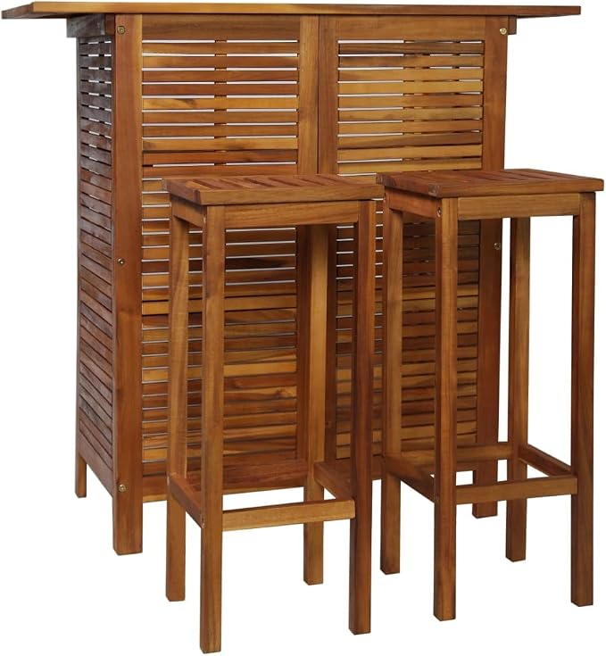vidaXL Bar Table and Chair Set 3 Piece, Dining Table Set by vidaXL