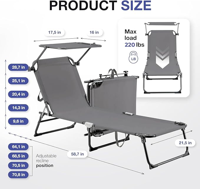 Outdoor Folding Lounge Chair - Image 2