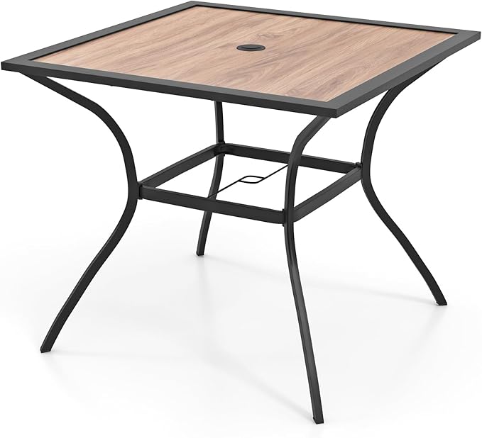 Tangkula Metal Square Patio Dining Table by TANGKULA