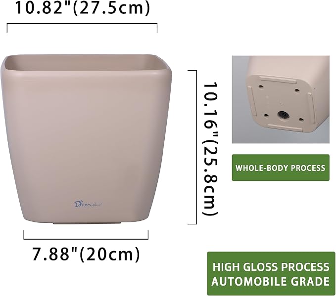 Dexceder 11x10 Self Watering Planter Indoor Outdoor, Inner Mat Design, - Image 3