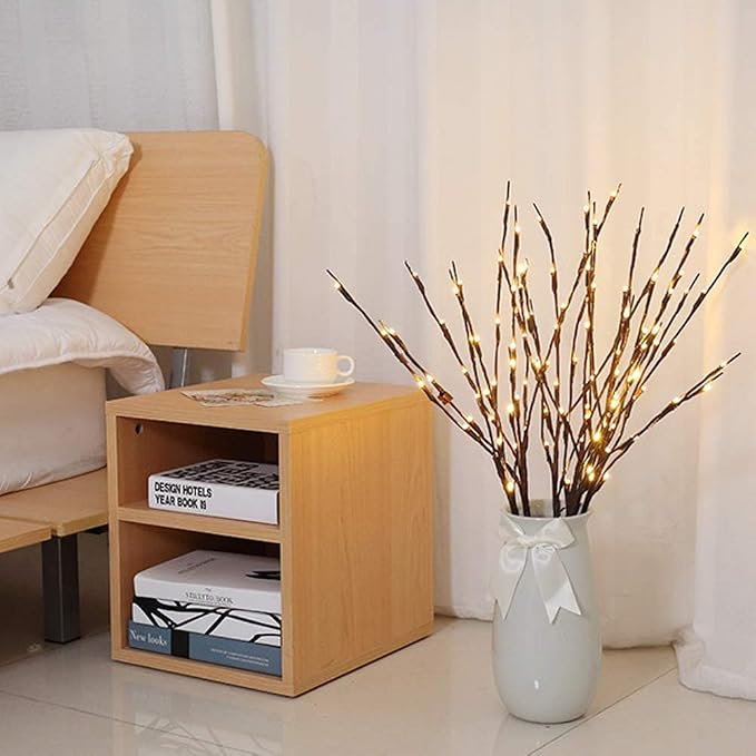 Vanthylit Set of 2 3PK 30" Brown Lighted Twig Stakes 120 Warm White Pathway - Image 5