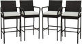 COSTWAY Wicker Bar Stools Set of 4, Patio Bar Height Chairs by COSTWAY
