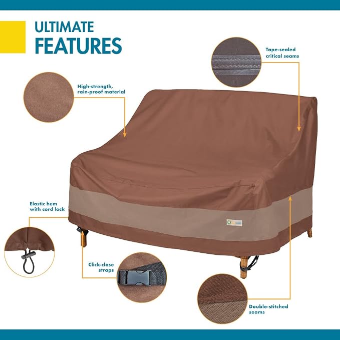 DUCKCOVERS Ultimate Waterproof 58 Inch Deep Loveseat Cover, Patio Furniture - Image 9
