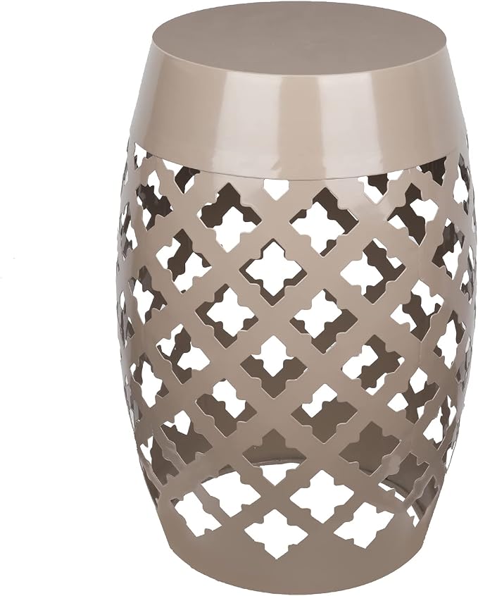 Vipush Outdoor Lace Cut Iron Side Table, Patio Garden Stool Coffee End Table by Vipush