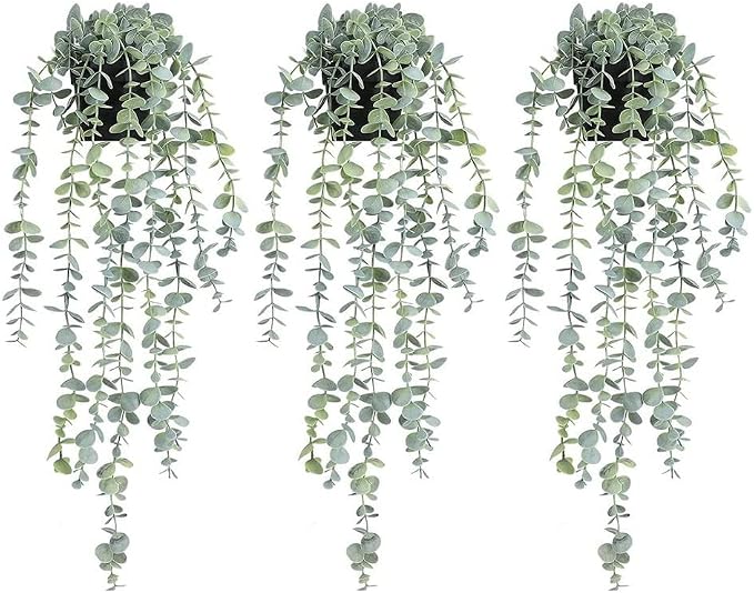 COCOBOO 3pcs Hanging Fake Plants, Artificial Hanging Plants Fake Potted - Image 2