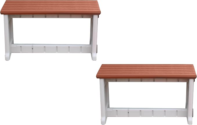 Bench, 2 Pack - Proudly Made in The USA, Click and Lock Hardware-Free Assembly by LeisureAccents