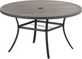 Patio Dining Table for 6-8, Round Metal Outdoor Table by VOXBIN