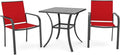 3-Piece Outdoor Dining Set, Small Metal Bistro Table by Anmutig