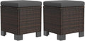 SSLine Outdoor Rattan Ottoman Set, 15.7W x 15.7D x 18.1H inches, All Weather by SSLine