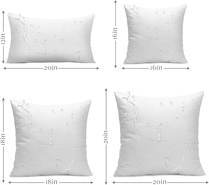 Ashler Outdoor Pillow Inserts, 12x20 Waterproof Throw Pillows Pack of 2 - Image 9