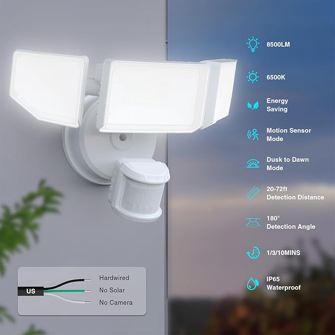 85W LED Security Lights Motion Sensor Light Outdoor, 8500LM Dusk to Dawn - Image 3