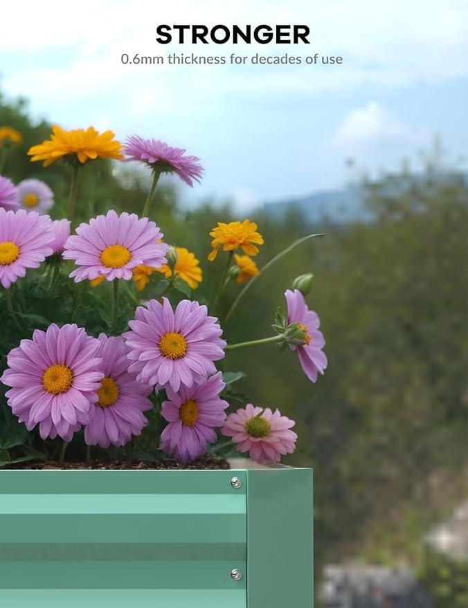 CABIHOME 2 Pcs 8x4x2 Ft Galvanized Raised Garden Bed, Deep Root Planter Box - Image 5