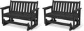 SERWALL Outdoor Glider Bench Set of 2, HDPE Weather-Resistant Swinging Bench by SERWALL