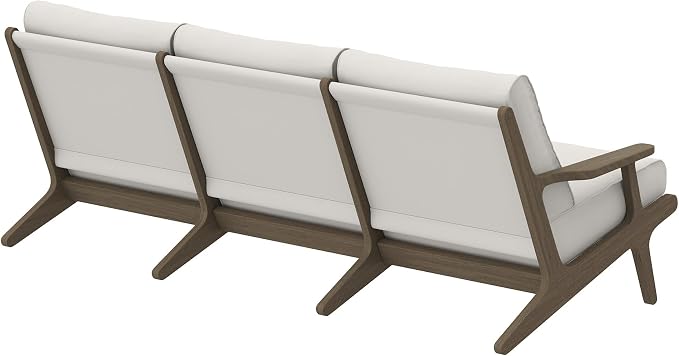 Modway Saratoga Teak Outdoor Patio Sofa in Weathered Gray White – 3 Seater Couch - Image 7