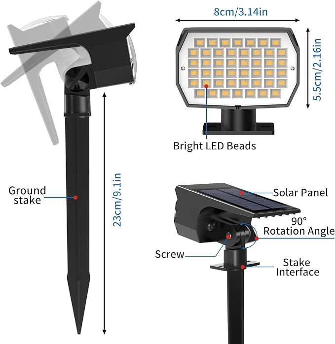 Solar Spot Lights Outdoor 10 Pack, Solar Landscape Spotlights Waterproof - Image 6