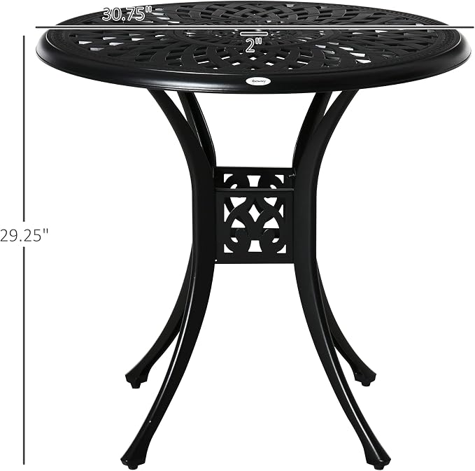 Outsunny 30" Round Patio Dining Table - Image 3