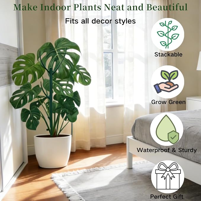 10 Pack Stackable Plant Support Stakes, 75inch Climbing Plant Sticks Structures - Image 3