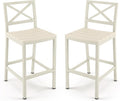 Outdoor Bar Stools Set of 2, 26 Inch All Weather HDPS Patio Counter Height by COZYMAN