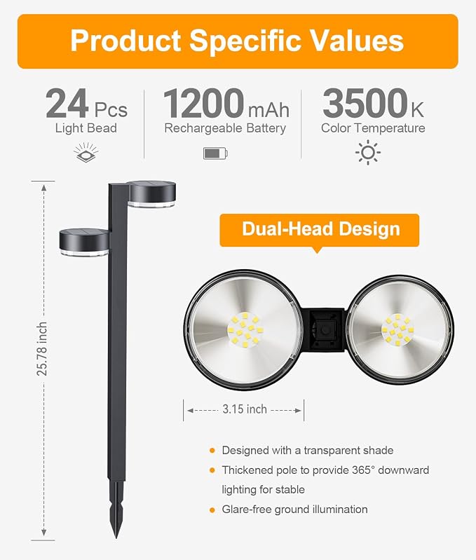 Solar Pathway Lights Outdoor Waterproof, 6 Pack - Image 5