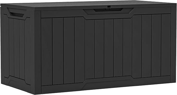 YITAHOME 100 Gallon Outdoor Storage Box, Large Water Resistant Resin Deck Box by YITAHOME