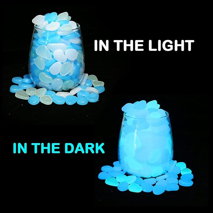 UNIME Glow in The Dark Garden Pebbles Stones Rocks - Image 2