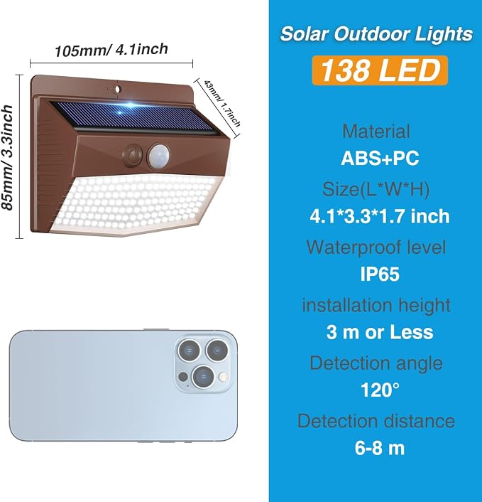 Peasur Solar Lights Outdoor Motion Sensor Security Light - Image 5