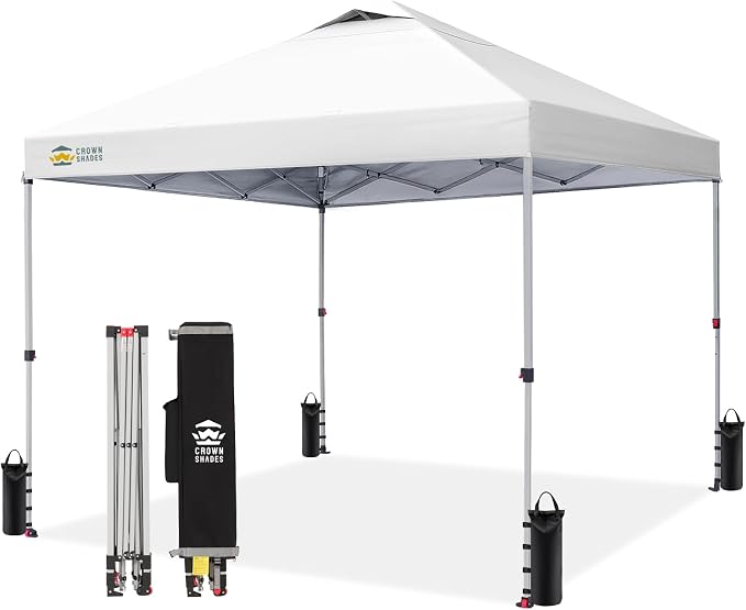 CROWN SHADES 12x12 Pop Up Canopy Outside Canopy, Patented One Push Tent Canopy by CrownShades