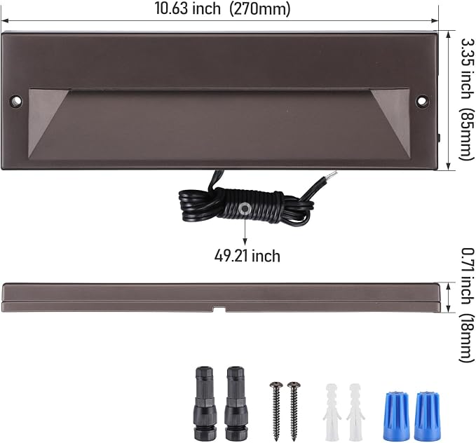 LEONLITE 10.6 Inch 5CCT LED Low Voltage Step Lights, 12–24V AC/DC 6W Surface - Image 8