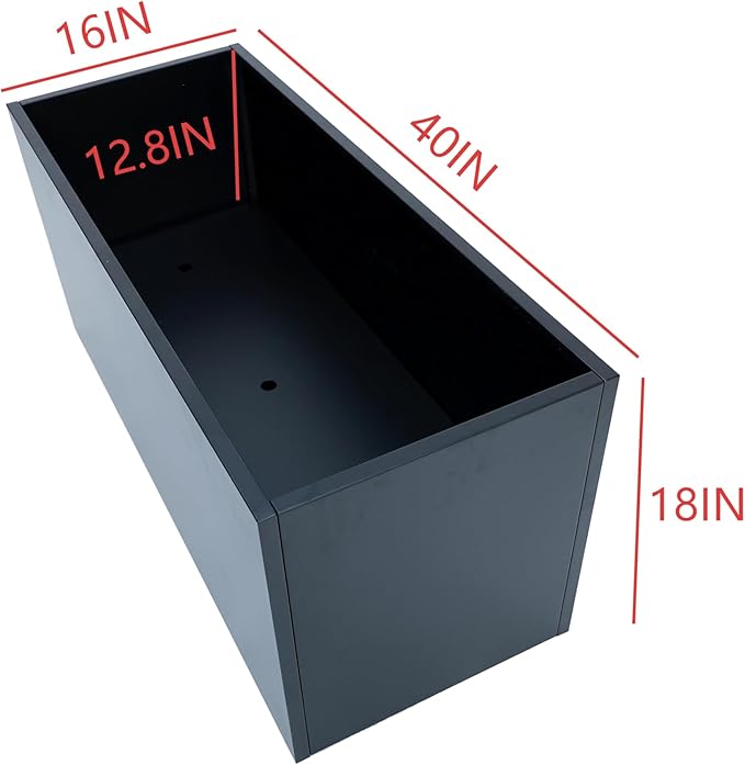 40" L x 16" W x 18" H Metal Large Rectangular Planter - Image 3