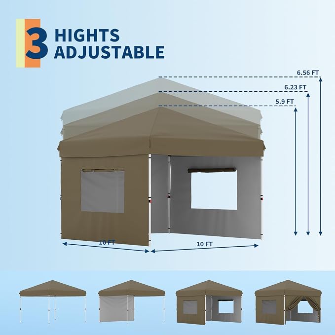 Garvee 10x10 Pop Up Canopy Tent, Heavy Duty Commercial Instant Shelter - Image 5