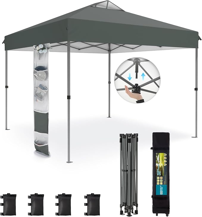 Sophia & William Canopy Tent Pop Up 10x10 ft, One Person Push Set Up Tent by SophiaWilliam