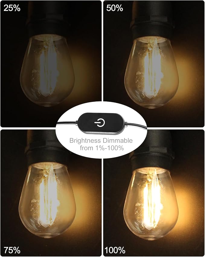 BRIMAX 24.6Ft USB Powered String Lights, 10 LED Bulbs Waterproof & Shatterproof - Image 2