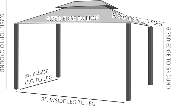 Outsunny 10' x 10' Hardtop Gazebo Canopy - Image 7