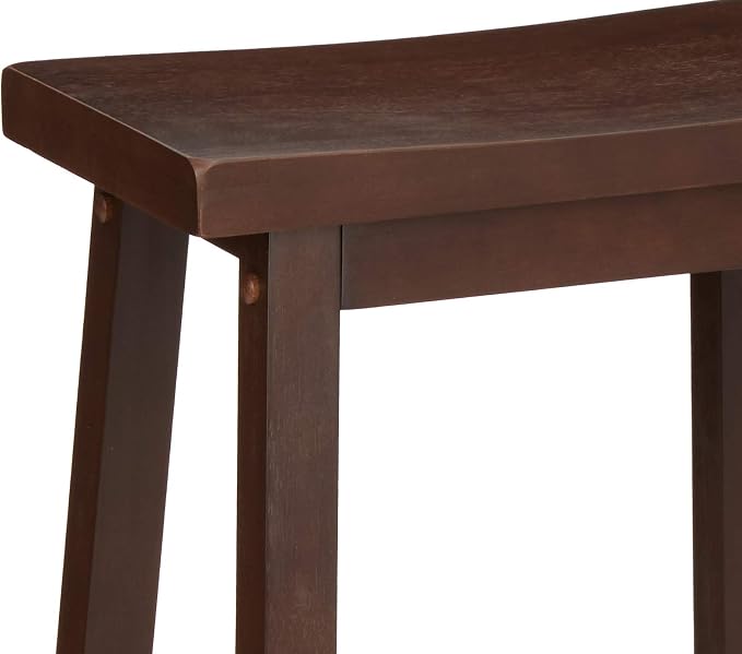 Amazon Basics Solid Wood Saddle-Seat Counter Height Bar Stools - Image 7