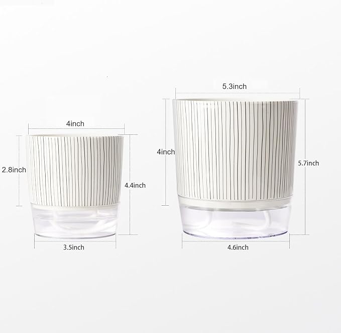 Self Watering Pots for Indoor Plants, Flower Pots, Self Watering Plant Pot-2pcs - Image 2