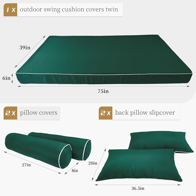 Outdoor Daybed Cushion Cover Twin, Daybed Mattress Bolster Pillow Fitted Sheet - Image 2