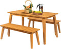 VINGLI Outdoor Dining Set with 2 Benches by VINGLI