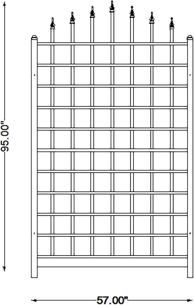 Dura-Trel Winchester 57 x 95 Inch PVC Vinyl Outdoor Garden Patio Trellis - Image 7