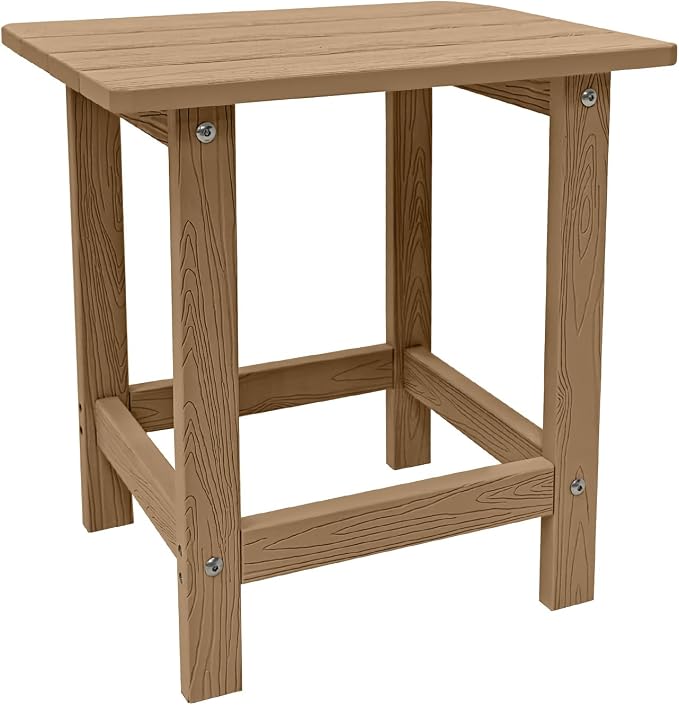 Outdoor Side Table, HDPS Single Adirondack Side Table Weather Resistant by Meluvici