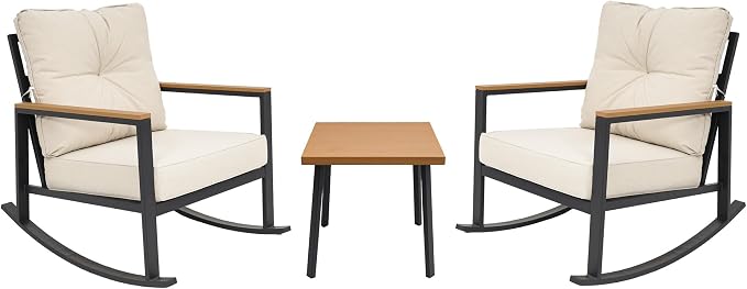3 Pieces Rocking Bistro Set, Outdoor Patio Furniture Set - Image 8