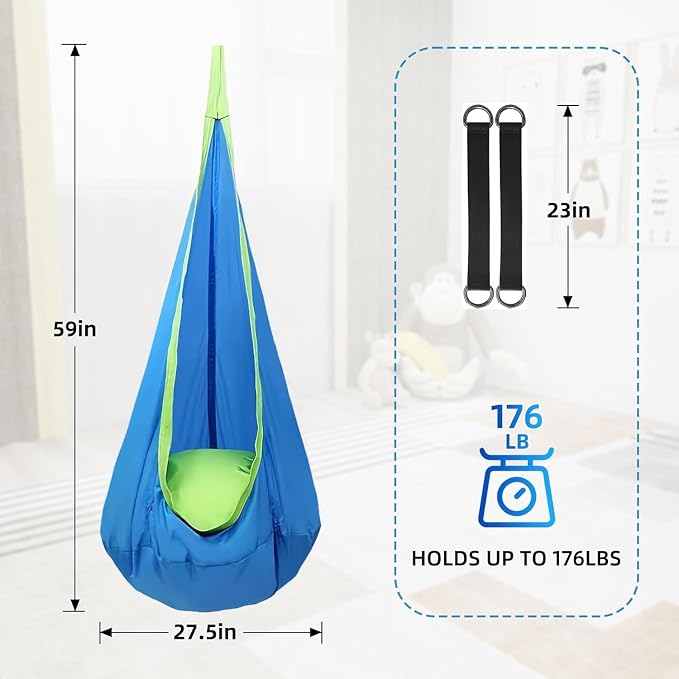 Kids Swing Seat Hammock Chair Indoor Outdoor Hanging Chair - Image 3