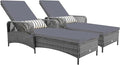 Tangkula Wicker Chaise Lounge Outdoor Set of 2, Patio Rattan Reclining Chaise by TANGKULA