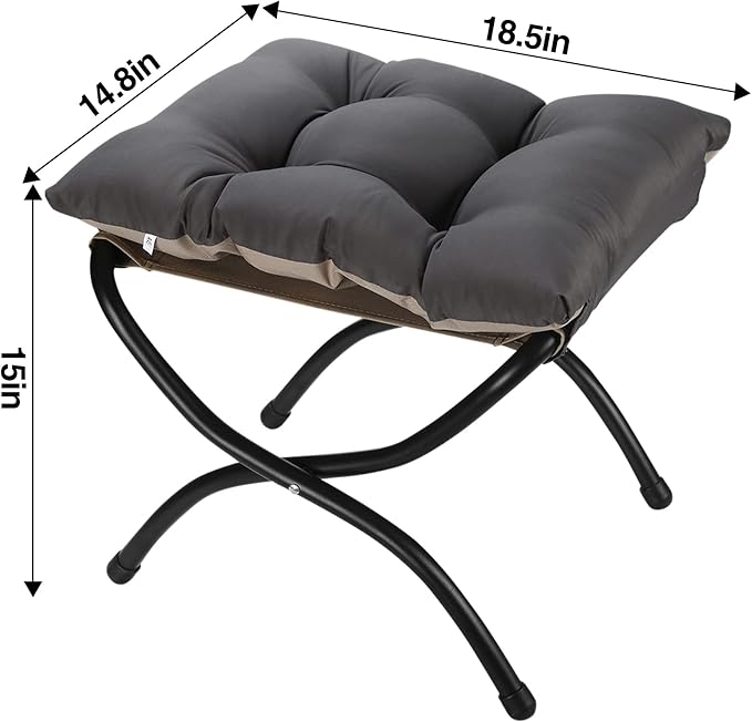 15" Foldable Foot Stool Ottoman - Image 5