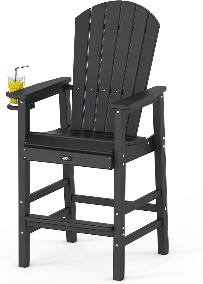 VINGLI Tall Adirondack Chair, All-Weather Plastic Adirondack Chair by VINGLI