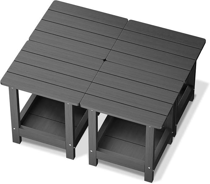 Outdoor Side Table for Garden, Living Room Adirondack Tables for Outside 2-Tier by Unknown