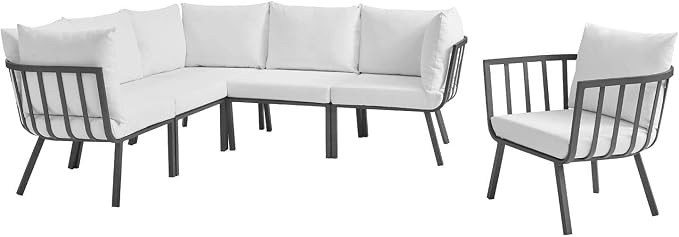 Modway Riverside Outdoor Patio Aluminum Sectional Set - Image 2