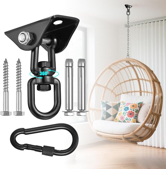 Hammock Hanging kit, 360°Rotating 1200 lb Capacity Heavy Duty, Hanger & Swing by Unknown