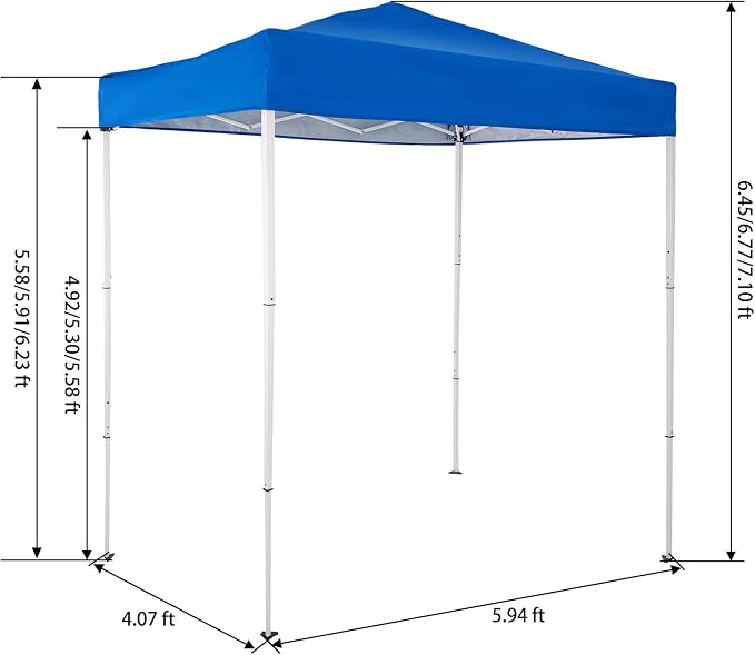 Sunnyglade 6x4 Ft Pop-Up Canopy Tent Outdoor Portable Instant Shelter Folding - Image 6
