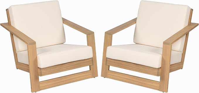 Christopher Knight Home Galio Set of 2 Acacia Wood Lounge Chair Outdoor - Image 4